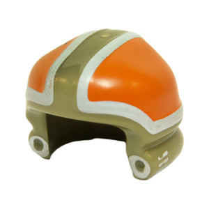 LEGO® Minifigure, Headgear Helmet SW Ground Crew with Orange and White Panels and Silver Circles Pattern 21810pb01