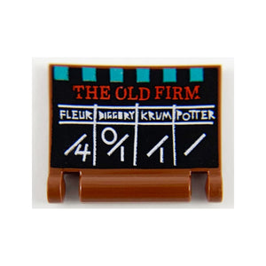 LEGO® Minifigure, Utensil Book Cover with Red 'THE OLD FIRM', Tri-Wizard Score Card on Black Background Pattern 24093pb029