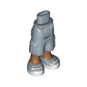 LEGO® Mini Doll Hips and Trousers Cropped Large Pockets, Medium Nougat Legs and Sand Blue Sneakers Pattern - Thick Hinge 25727c00pb02