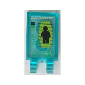LEGO® Tile, Modified 2 x 3 with 2 U Clips with Body Scanner and Black Minifigure Pattern (Sticker) - Set 70704 30350cpb036
