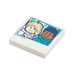 LEGO® Tile 2 x 2 with Polaroid Photo with Gwen Stacy and Miles Morales Minifigures Pattern 3068pb2695