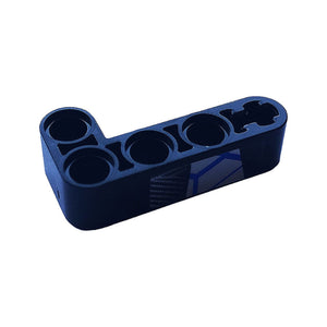 LEGO® Technic, Liftarm, Modified Bent Thick L-Shape 2 x 4 with Carbon Fiber and Blue and Silver Race Pattern Model Left Side (Sticker) - Set 42123 32140pb15L