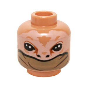 LEGO® Minifigure, Head Alien with SW Large Black Eyes and Nostrils and Olive Green Lower Face Veil Pattern 3626pb1427