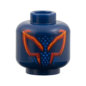 LEGO® Minifigure, Head Alien with Red and Orange Angular Eyes Outline, Blue Dots Pattern 3626pb3944