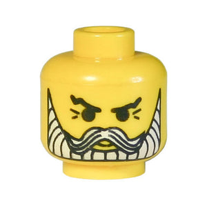 LEGO® Minifigure, Head Beard with White Beard and Moustache, Crow's Feet Pattern 3626px71