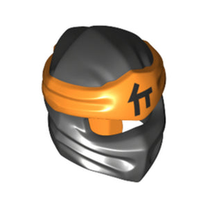 LEGO® Minifigure, Headgear Ninjago Wrap Type 4 with Molded Orange Headband and Printed Black Ninjago Logogram Letter C Pattern 40925pb08