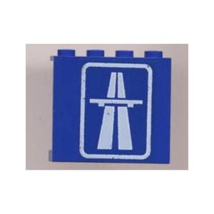 LEGO® Panel 1 x 4 x 3 with White Highway, Overpass and Rounded Rectangle on Transparent Background Pattern (Sticker) - Set 6653 4215apb15