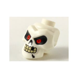 LEGO® Minifigure, Head, Modified Skull with Red Eyes, Cracks and Missing Tooth Pattern 43693pb01