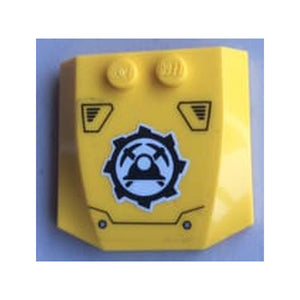 LEGO® Wedge 4 x 4 x 2/3 Triple Curved with Mining Logo, Helmet and Crossed Axes on Transparent Background Pattern (Sticker) - Set 60188 45677pb133