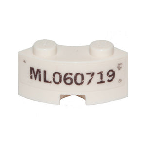 LEGO® Brick, Round Corner 2 x 2 Macaroni with Stud Notch and Reinforced Underside with 'ML060719' Pattern (Sticker) - Set 70419 85080pb03