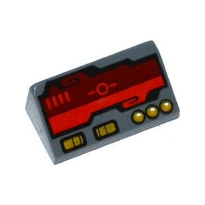 LEGO® Slope 30 1 x 2 x 2/3 with Dark Red Horizon Screen and Gold Switches and Buttons Pattern 85984pb077