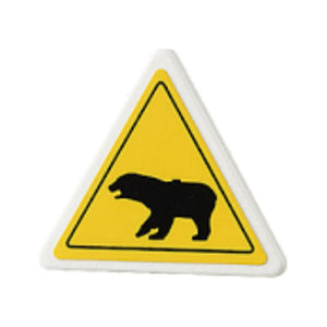 LEGO® Road Sign 2 x 2 Triangle with Clip with Black Bear Pattern (Sticker) - Set 4436 892pb019