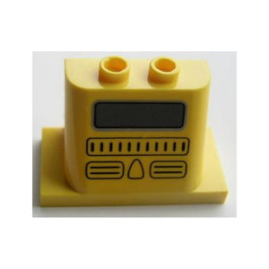LEGO® Windscreen 2 x 3 x 2 with 2 x 4 Base with Grille and Window Pattern 93598pb03