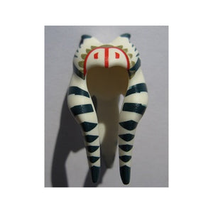 LEGO® Minifigure, Headgear Headdress SW Togruta Montrals Long with Dark Blue Stripes, Olive Green and Red Markings Pattern (Shaak Ti) 93696pb01