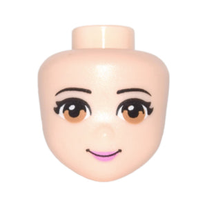 LEGO® Mini Doll, Head Friends with Medium Nougat Eyes, Dark Pink Lips, and Closed Mouth Pattern 95514