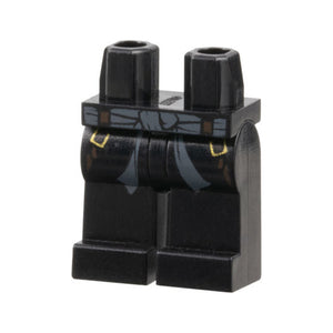 LEGO® Hips and Legs with Dark Bluish Gray Sash, Dark Brown Straps with Gold Buckles Pattern 970c00pb0137