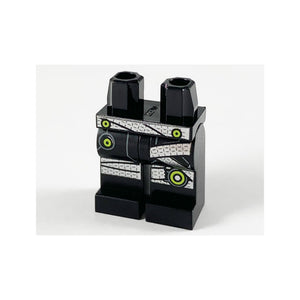 LEGO® Hips and Legs with Silver Belt and Wrappings, Lime Circles Pattern 970c00pb1053