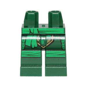 LEGO® Hips and Legs with Green Sash and Knee Wrappings Pattern 970c00pb1154