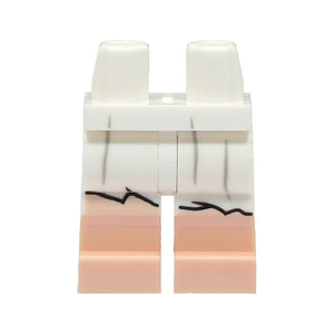 LEGO® Hips and Legs with Molded Light Nougat Lower Legs / Boots and Printed Tattered Skirt Bottom and Light Bluish Gray Creases Pattern 970c00pb1481