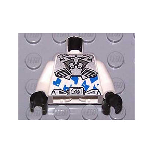 LEGO® Torso Exo-Force Silver Body Armor with Blue Camouflage Pattern / White Arms / Black Hands 973pb0462c01