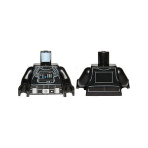 LEGO® Torso SW TIE Pilot, Detailed with Back Print, Belt with Silver Buckle and Boxes Pattern / Black Arms / Black Hands 973pb2495c01