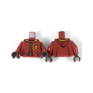 LEGO® Torso Hooded Robe over Sweater, Bright Light Orange Collar, Gold Laces, Gryffindor Patch Pattern / Dark Red Arms / Dark Brown Hands 973pb3313c01