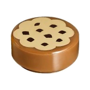 LEGO® Tile, Round 1 x 1 with Cookie with Tan Frosting and Reddish Brown Chocolate Sprinkles Pattern 98138pb014