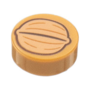 LEGO® Tile, Round 1 x 1 with Nougat Walnut Pattern 98138pb322