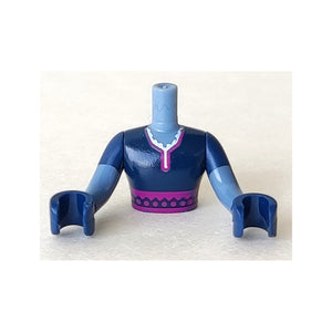 LEGO® Torso Mini Doll Man Dark Blue Top with Purple Sash Pattern, Dark Blue Arms and Hands with Sand Blue Forearms FTMpb011c01