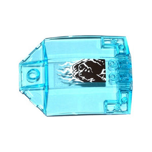 LEGO® Windscreen 8 x 6 x 2 Curved Sloped Sides with Dark Brown and Silver Armor Plates and White Frost Pattern (Sticker) - Set 70145 x224pb030