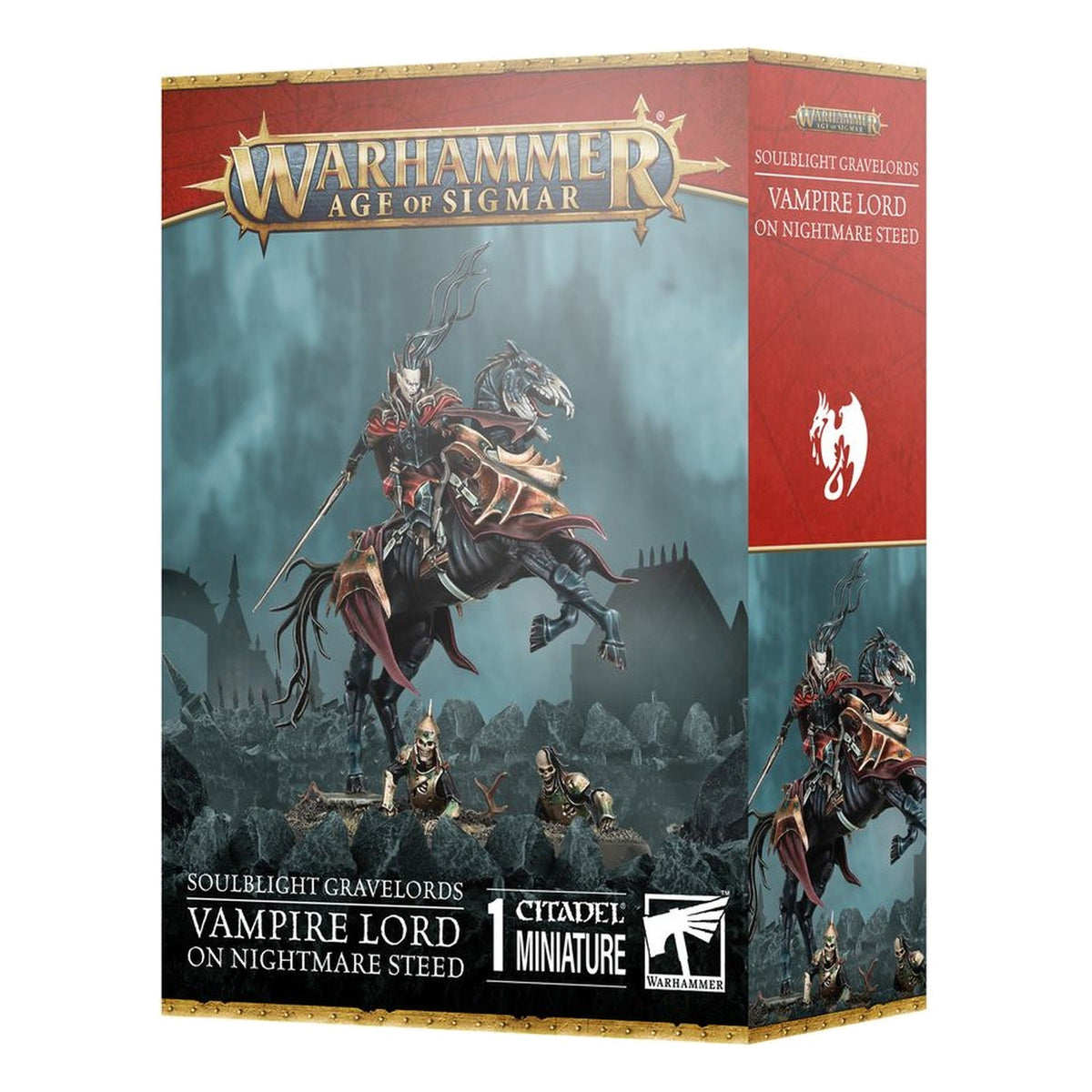 Age of Sigmar : Soulblight Gravelords – Seigneur Vampire sur Destrier Cauchemardesque