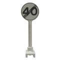 LEGO® Road Sign Round with Gray End Of Maximum Speed 40 Pattern 14pb02