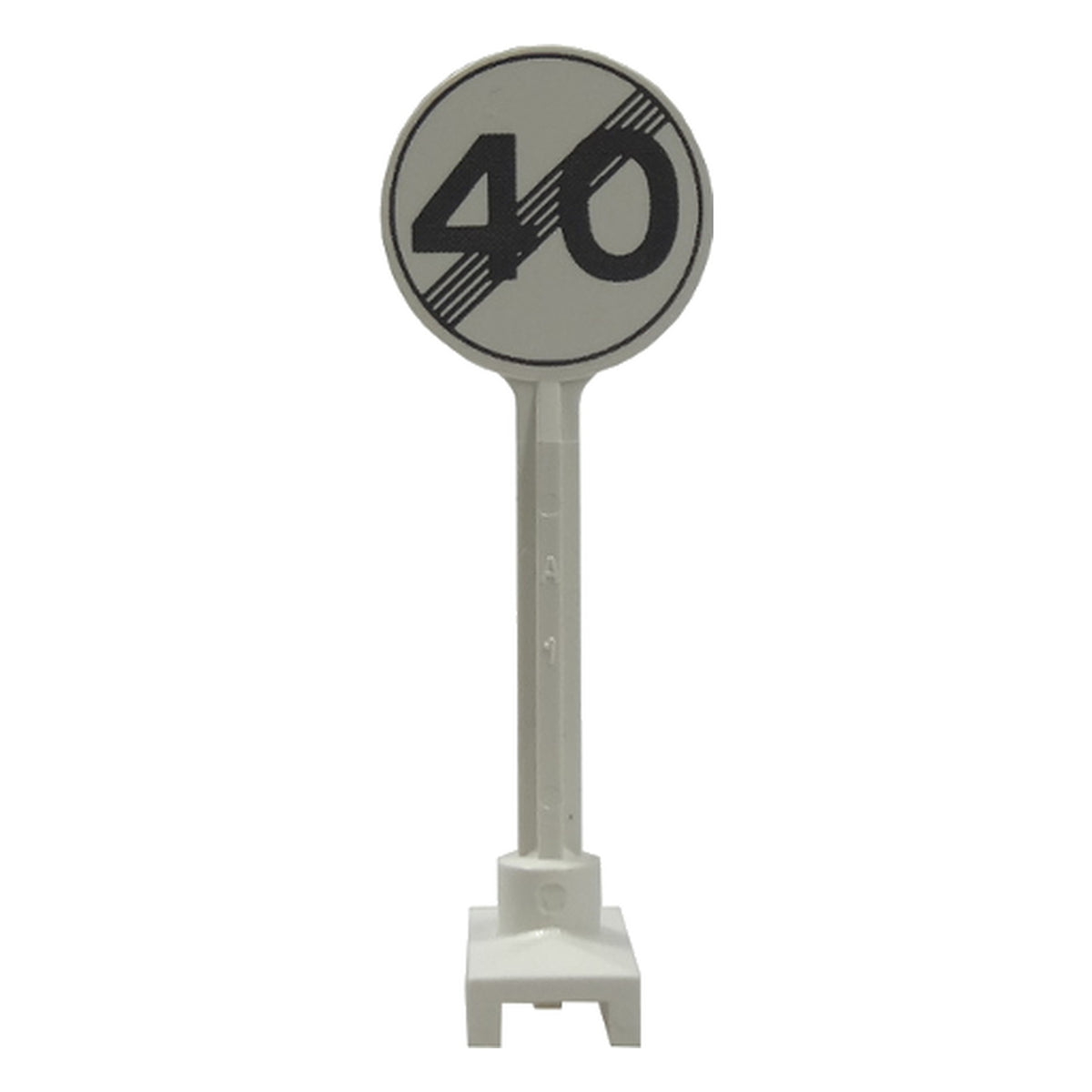 LEGO® Road Sign Round with Gray End Of Maximum Speed 40 Pattern 14pb02