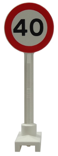 LEGO® Road Sign Round with 40 Pattern 14pb04