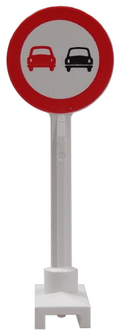 LEGO® Road Sign Round with No Overtaking Pattern 14pb05
