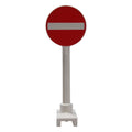 LEGO® Road Sign Round with No Entry / Thoroughfare Pattern 14pb09