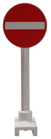 LEGO® Road Sign Round with No Entry / Thoroughfare Pattern 14pb09