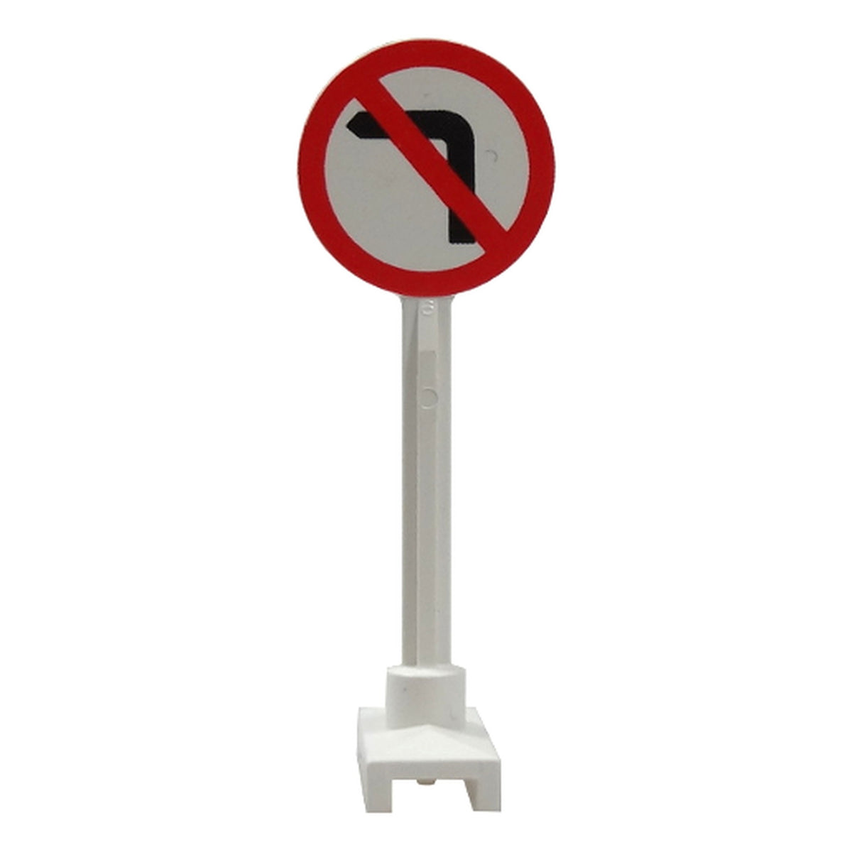 LEGO® Verkehrsschild rund Linksabbiegeverbot (weiss) 14pb10