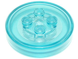 LEGO® Dimensions Toy Tag 4 x 4 x 2/3 with 4 Studs and Trans-Light Blue Bottom 18602c01