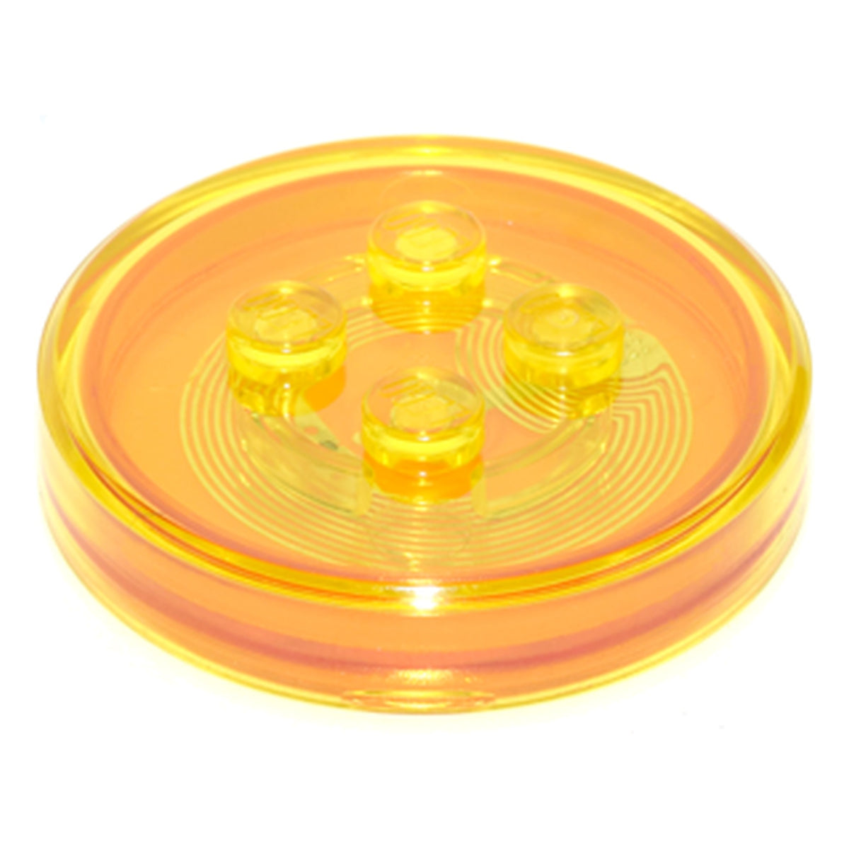 LEGO® Dimensions Toy Tag 4 x 4 x 2/3 with 4 Studs and Trans-Orange Bottom 18602c02
