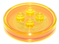 LEGO® Dimensions Toy Tag 4 x 4 x 2/3 with 4 Studs and Trans-Orange Bottom 18602c02