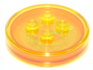 LEGO® Dimensions Toy Tag 4 x 4 x 2/3 with 4 Studs and Trans-Orange Bottom 18602c02