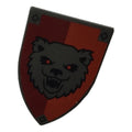 LEGO® Minifigure, Shield Triangular Long with Bear on Red and Dark Red Background Pattern (perldunkelgrau) 18836pb02
