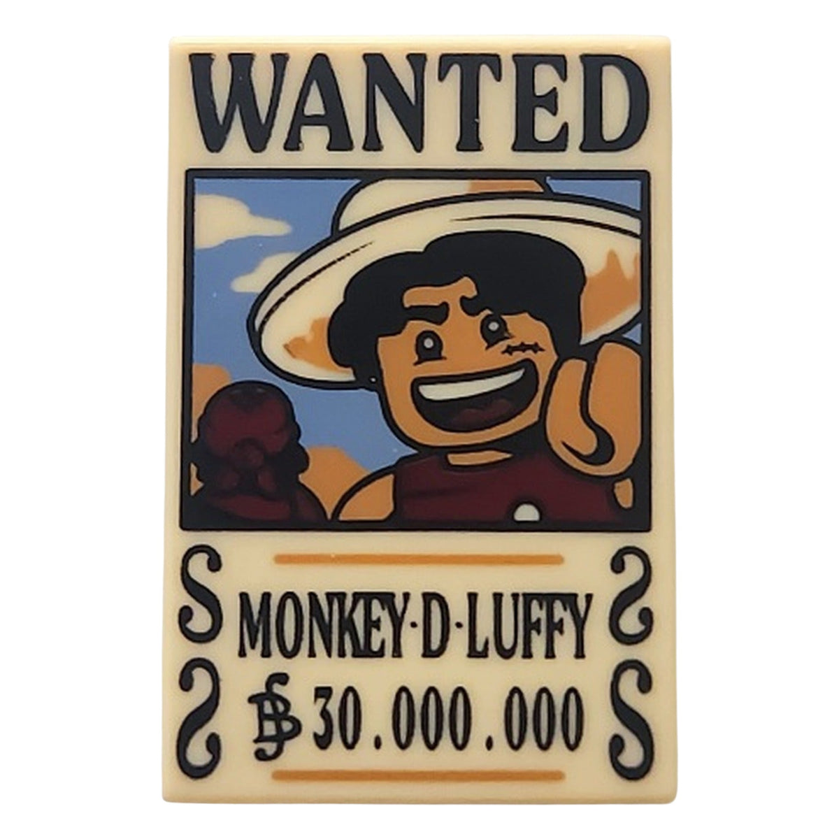 LEGO® Fliese 2 x 3 Wanted Poster Monkey D. Luffy 26603pb528