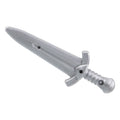 Arme d'hast LEGO® Minifigure – Grande épée, pointue, garde incurvée (Flat Silver)