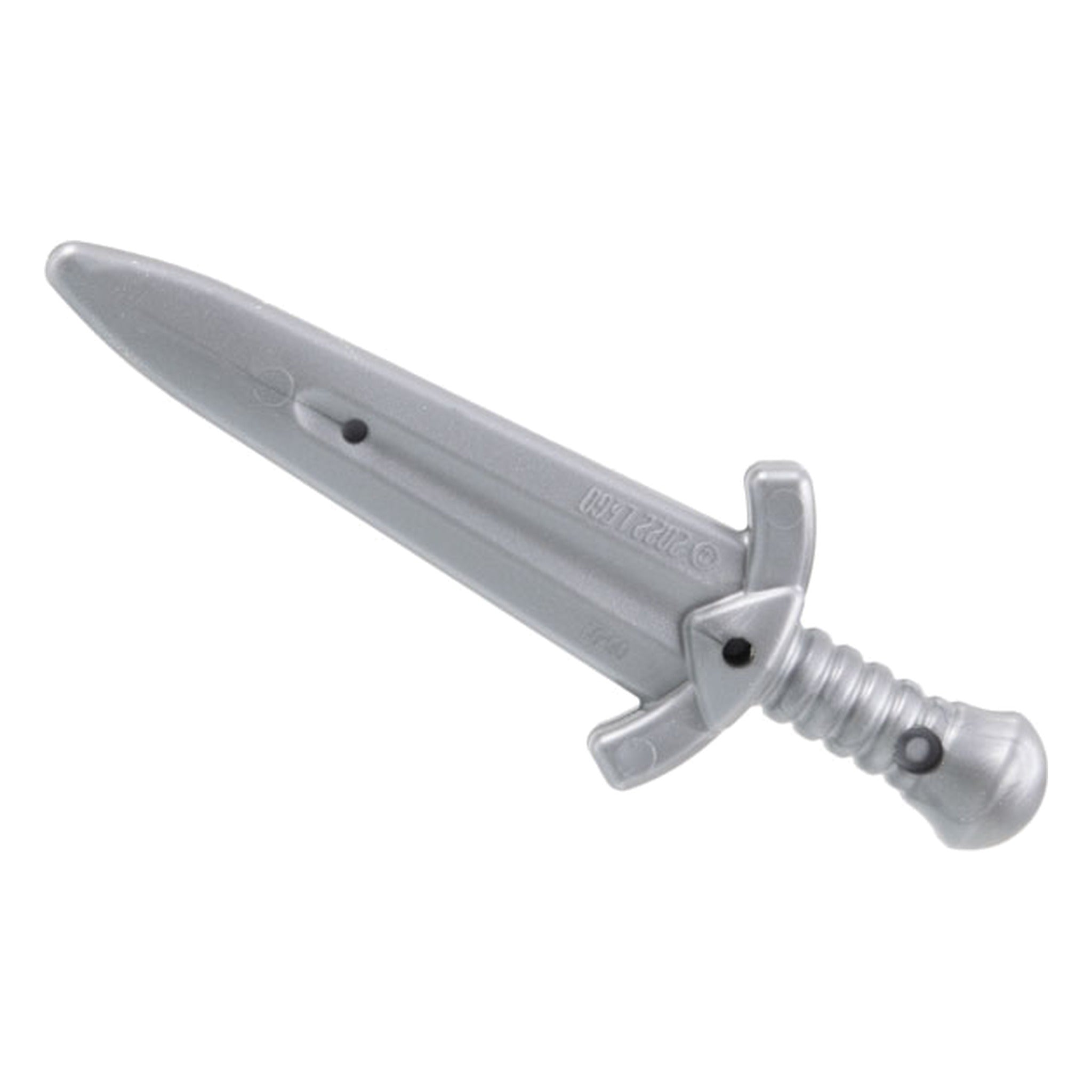 Arme d'hast LEGO® Minifigure – Grande épée, pointue, garde incurvée (Flat Silver)