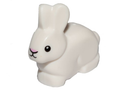 LEGO® Minifigur Hase / Kaninchen mit schwarzen Augen, weißen Pupillen und pinker Nase 29685pb01