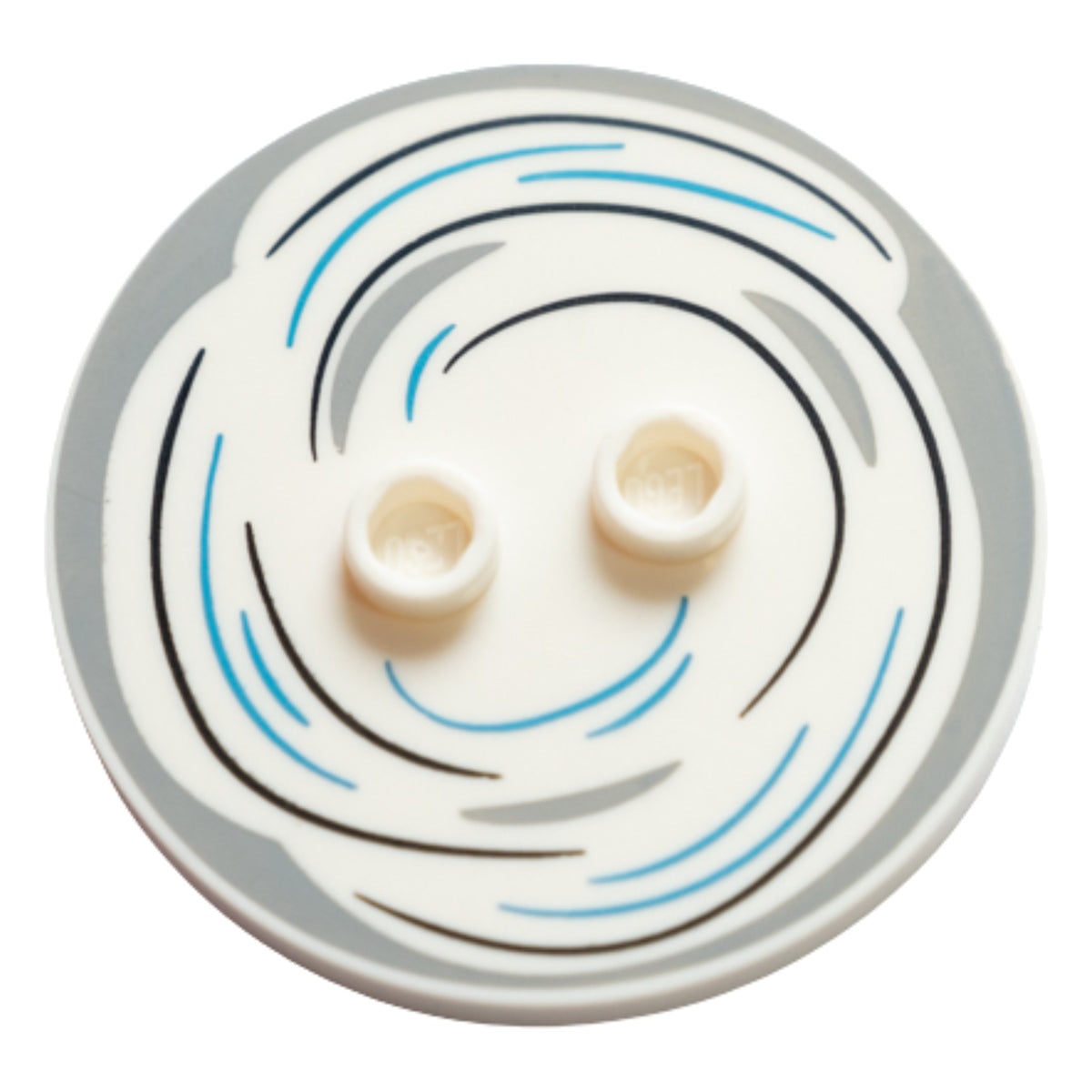 LEGO® Round Tile 4 x 4 with Swirl Pattern (White) 32627pb02