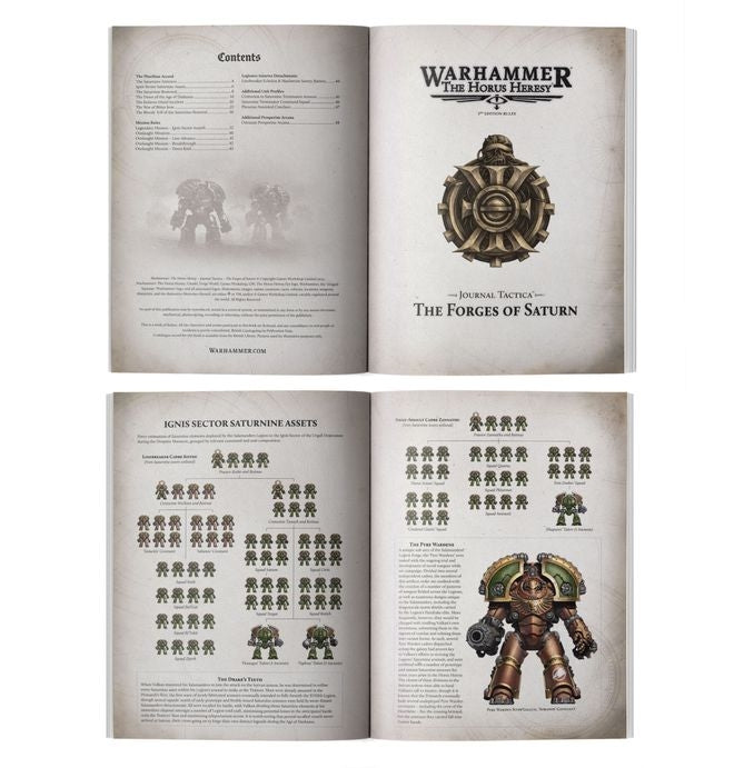 Horus Heresy: Journal Tactica: The Forges of Saturn (Englisch)
