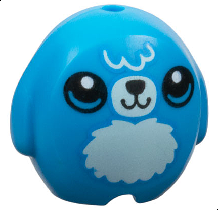 LEGO® Minifigure, Utensil Pillow Plush Toy with Dog with Black Nose, Mouth and Eyes, White Pupils and Light Aqua Bangs, Muzzle and Fur Stomach Pattern 6330pb02